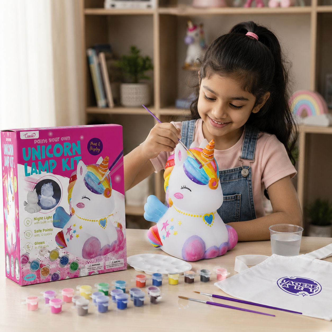 DIY  Lamp Painting Kit for Kids – Paint Your Own Night Light Craft Set
