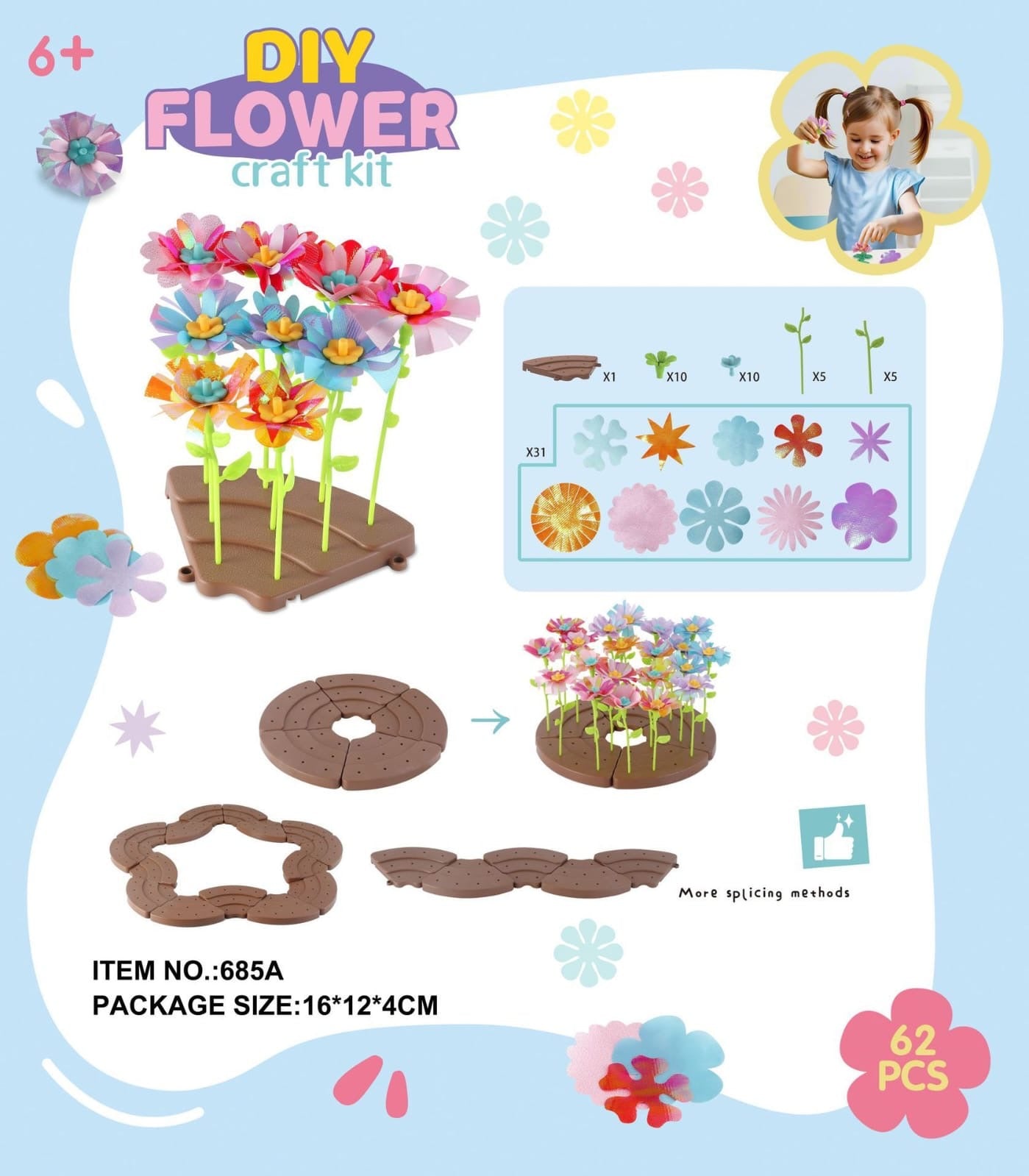 DIY Flower Making Kit for Kids – Creative Handmade Flower Craft Toy with Press Machine