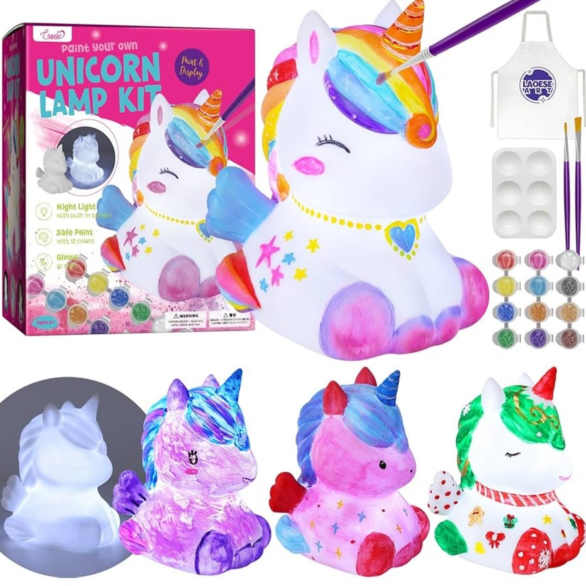 DIY  Lamp Painting Kit for Kids – Paint Your Own Night Light Craft Set