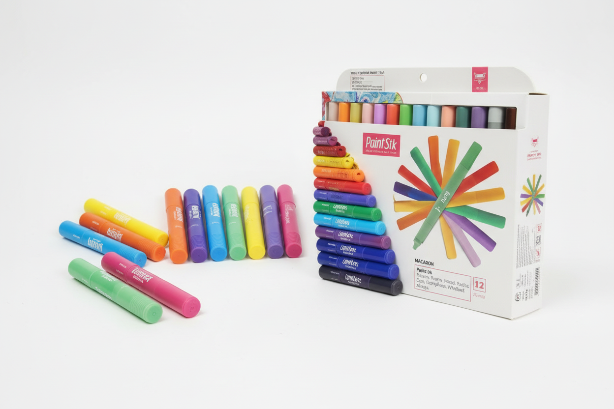 Paint Stik Premium Fabric Markers Set - 12 Colors