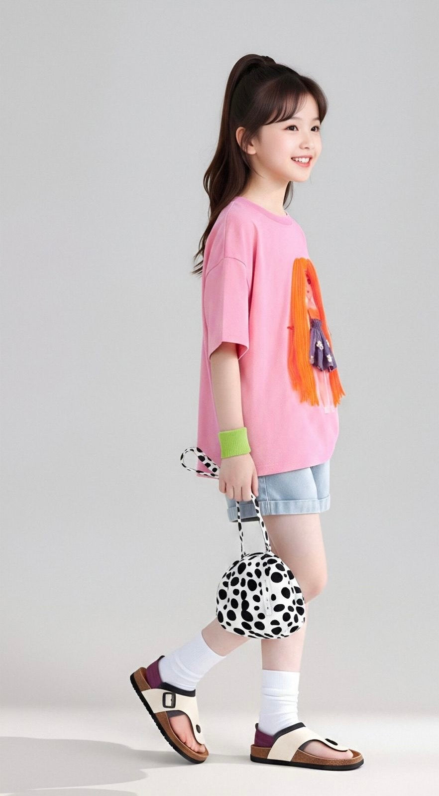 DIY Dress-Up Doll T-Shirt for Girls | Interactive 3D Hair & Outfit Tee