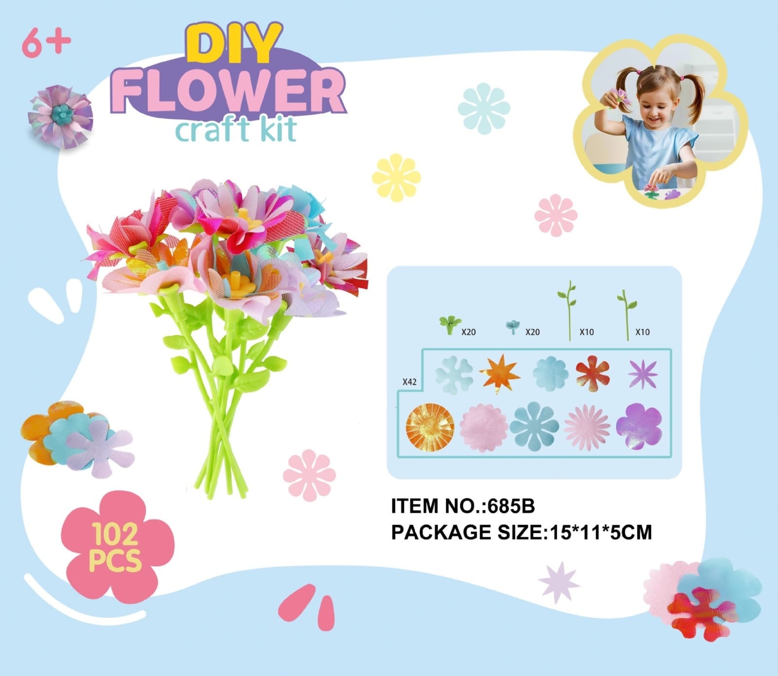 DIY Flower Making Kit for Kids – Creative Handmade Flower Craft Toy with Press Machine