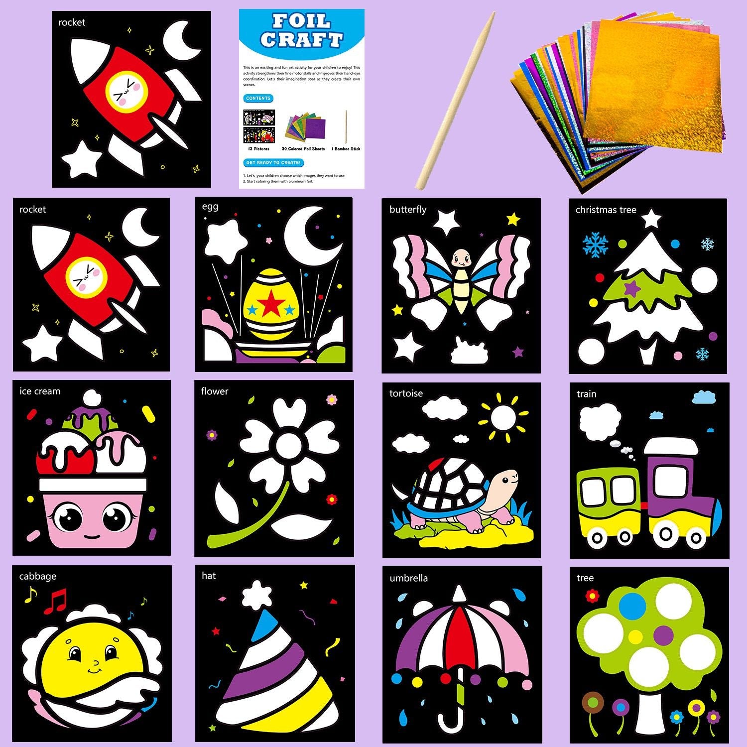 DIY Magic Foil Art Craft Kit for Kids