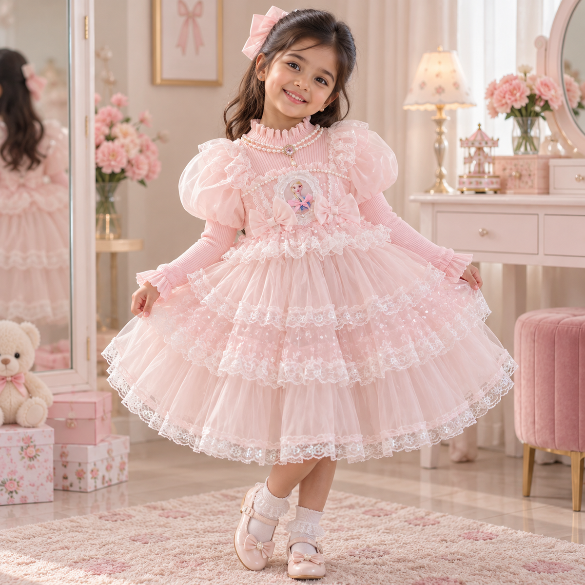 Elsa & Aisha Princess Sweater Dress Set