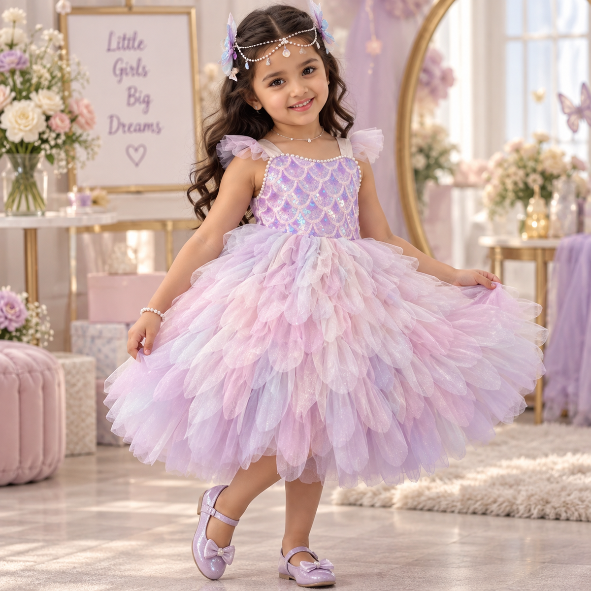 Enchanted Mermaid Princess Summer Tutu Dress for Little Girls - Premium Birthday Lolita Gown