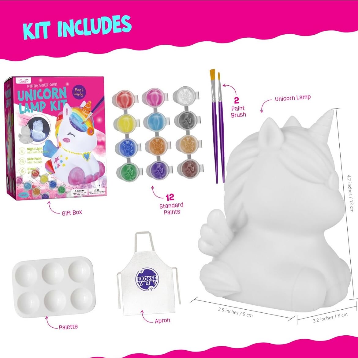 DIY  Lamp Painting Kit for Kids – Paint Your Own Night Light Craft Set