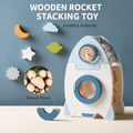 Wooden Rocket Stacking Toy – Montessori Learning & Fine Motor Skills Activity