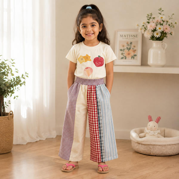 Summer New Versatile Cute Stylish Crew Neck Cartoon Print Coord set