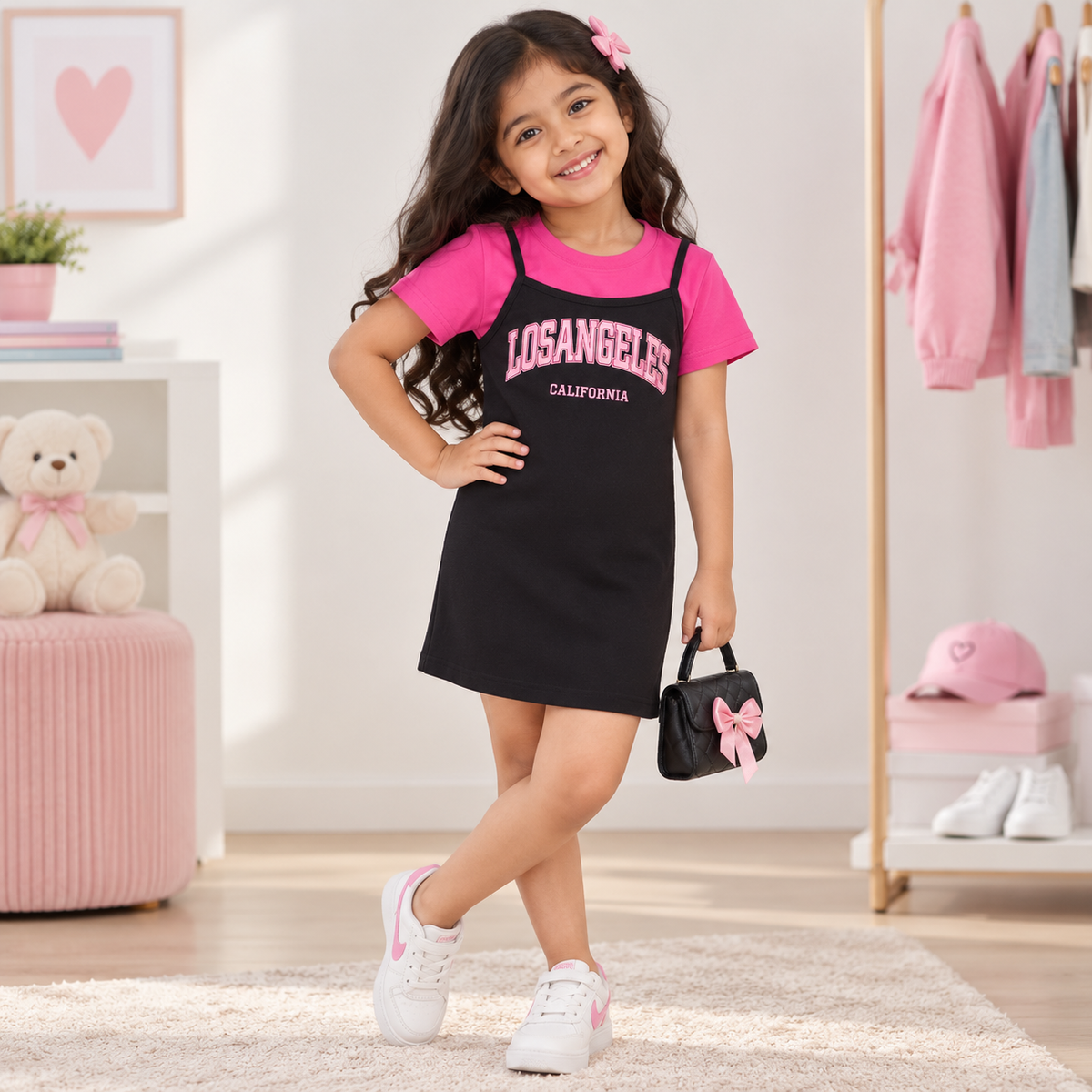 New Fashion Western-style Letter Printed Slip Skirt Short-sleeved