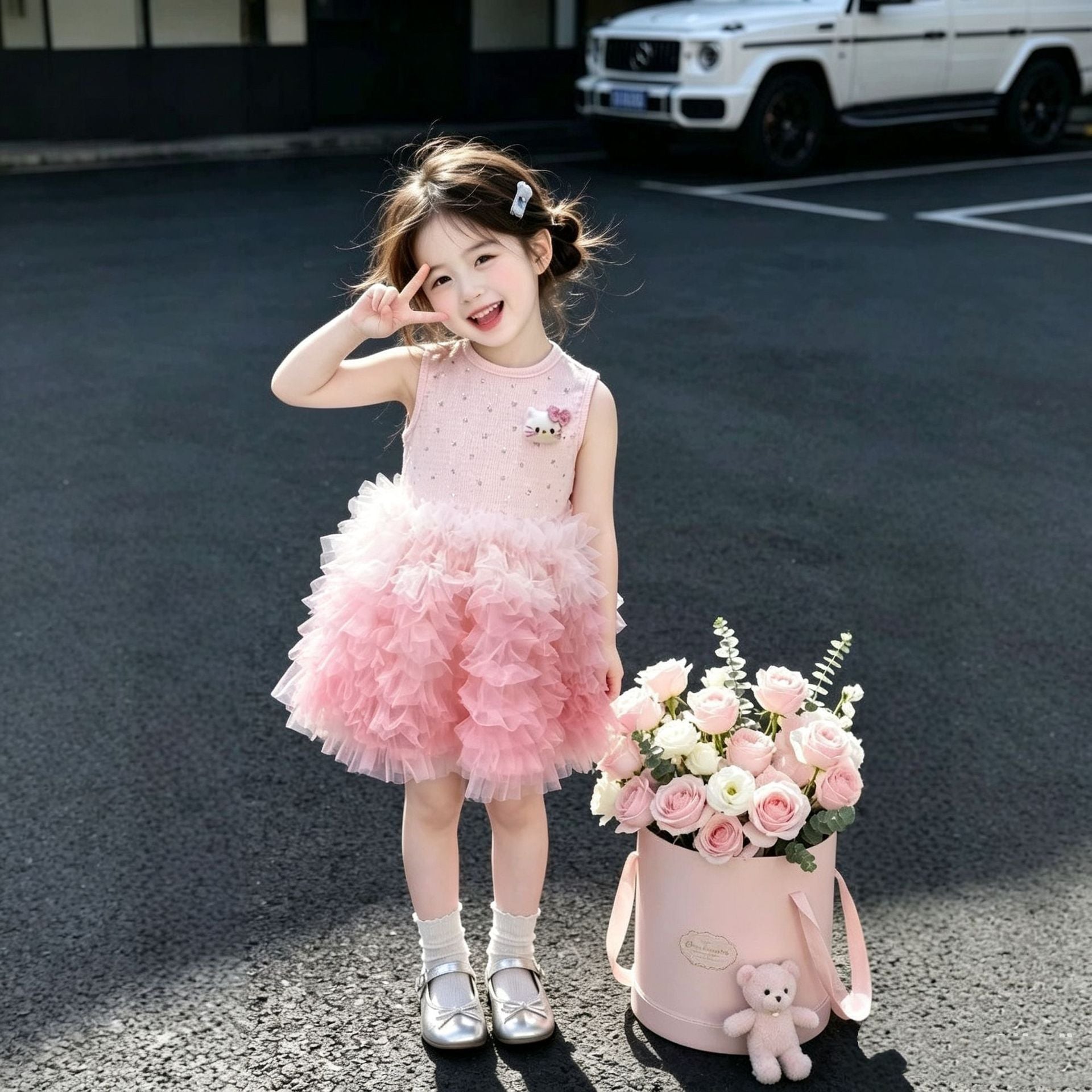 Disney-Inspired Enchanted Mesh Summer Dress for Baby Girls - 2026 Collection