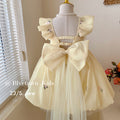 Disney-Inspired Girls' Summer Princess Mesh Dress with Large Bow - 2026 Fairy Suspender Skirt