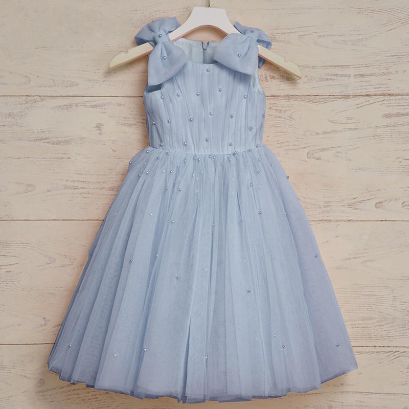 Girl's Little Dress Cello Piano Host Dress Children's Birthday Party Wedding Dress Princess Dress