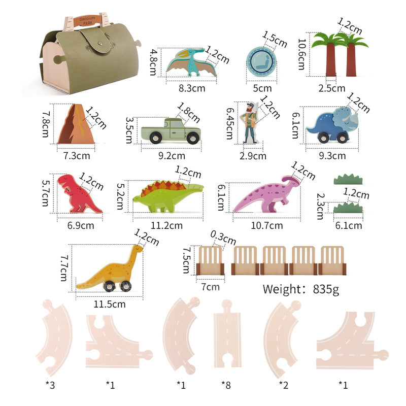 Children's Dinosaur Race Car Track Playset