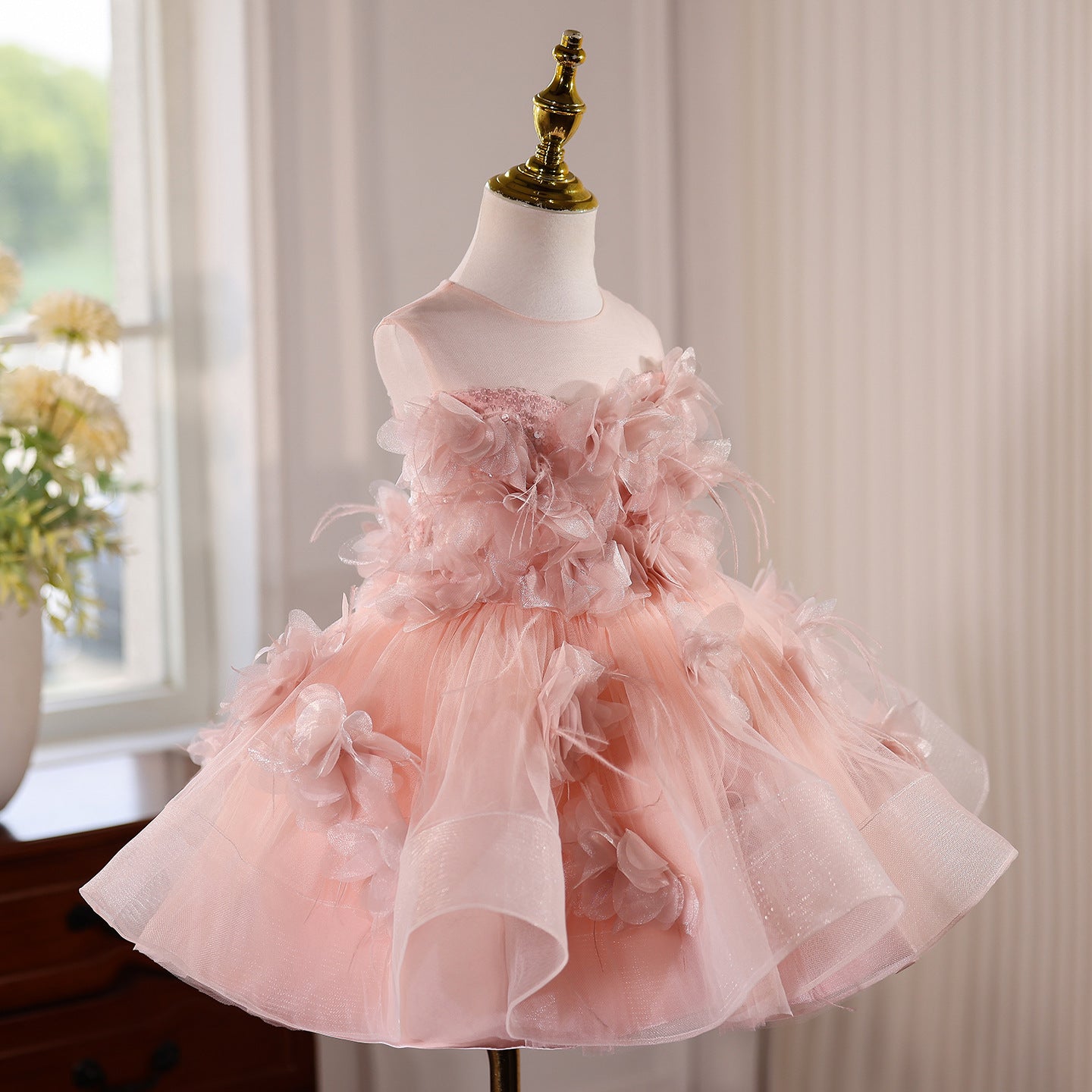 Children's One-Year-Old Dress, Princess Dress, Fashionable Catwalk Performance Dress, Piano Performance Dress, Girl Host Evening Dress