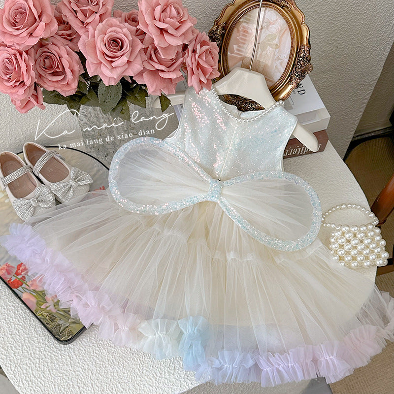 Disney-Inspired Enchanted Butterfly Fairy Dress - Girls' 2025 Birthday Gauze Gown