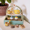 Wooden Simulation Double-Layer Portable Dessert Cake Stand - Children's Play House Afternoon Tea Set