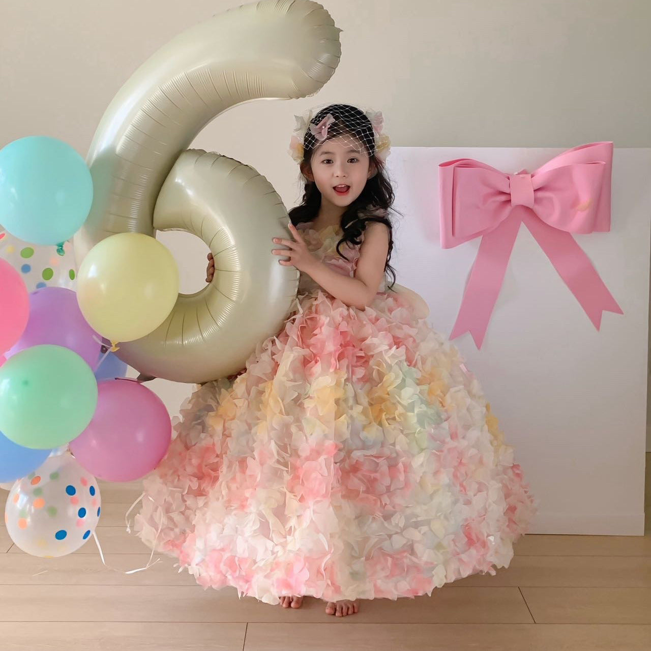 Children's Catwalk Dress 2026 New Dopamine Style Little Girl Puffy Princess Dress Girl's Birthday Party Dress