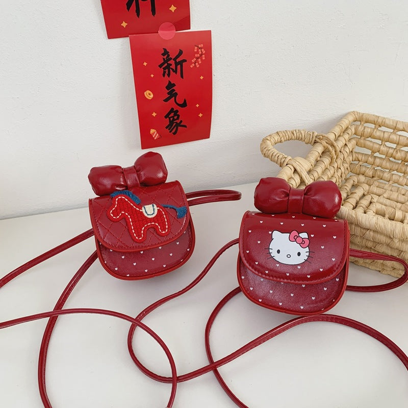 2026 New Stylish Festive Crossbody Bag for Girls, Red Lucky Money Wallet, New Year Matching Coin Purse, Parent-Child Shoulder Bag