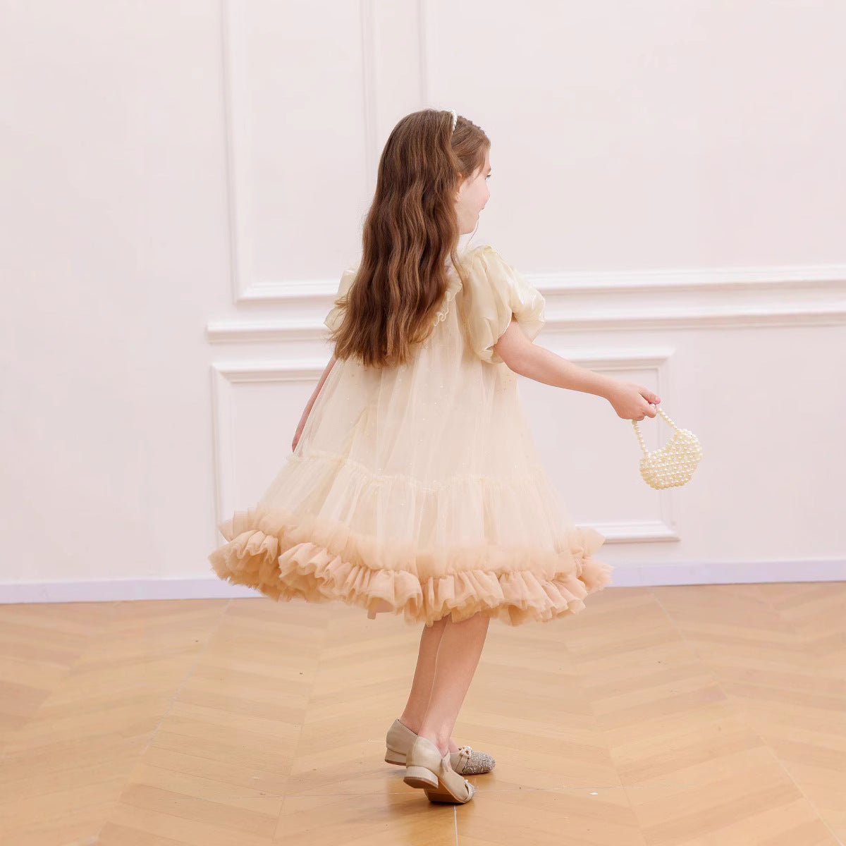 in stock Summer New Girls Sweet Princess Dress Pink Styish Mesh Dress Children's Dress dress Cake Dress