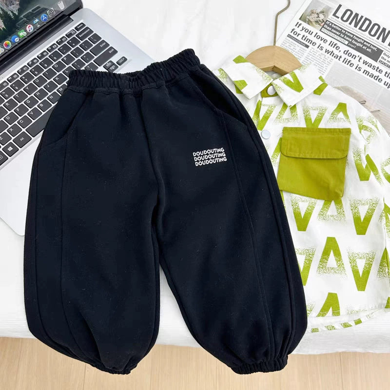 Boys' Stylish Pants 2025 Spring and Autumn New Loose Versatile Casual Sports Harem Sweatpants for Toddlers and Young Children