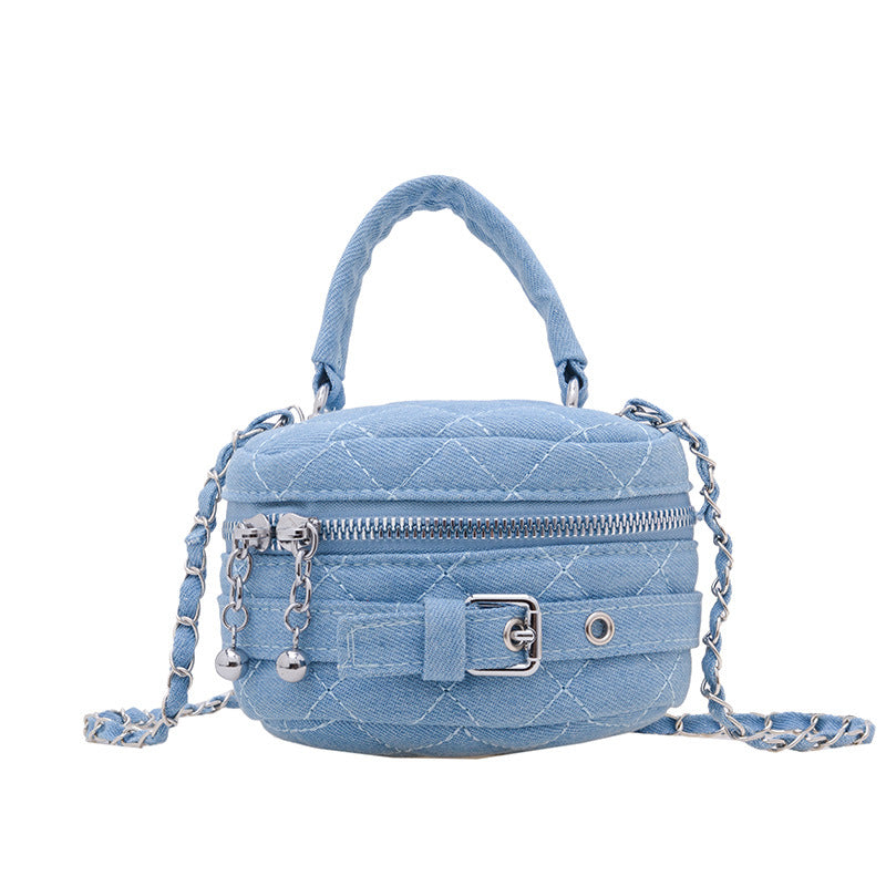 Children's Bags Women's 2025 Early Autumn New Mini Lipstick Accessory Bag Parent-Child Crossbody Bag Small Fragrance Denim Chain Bag