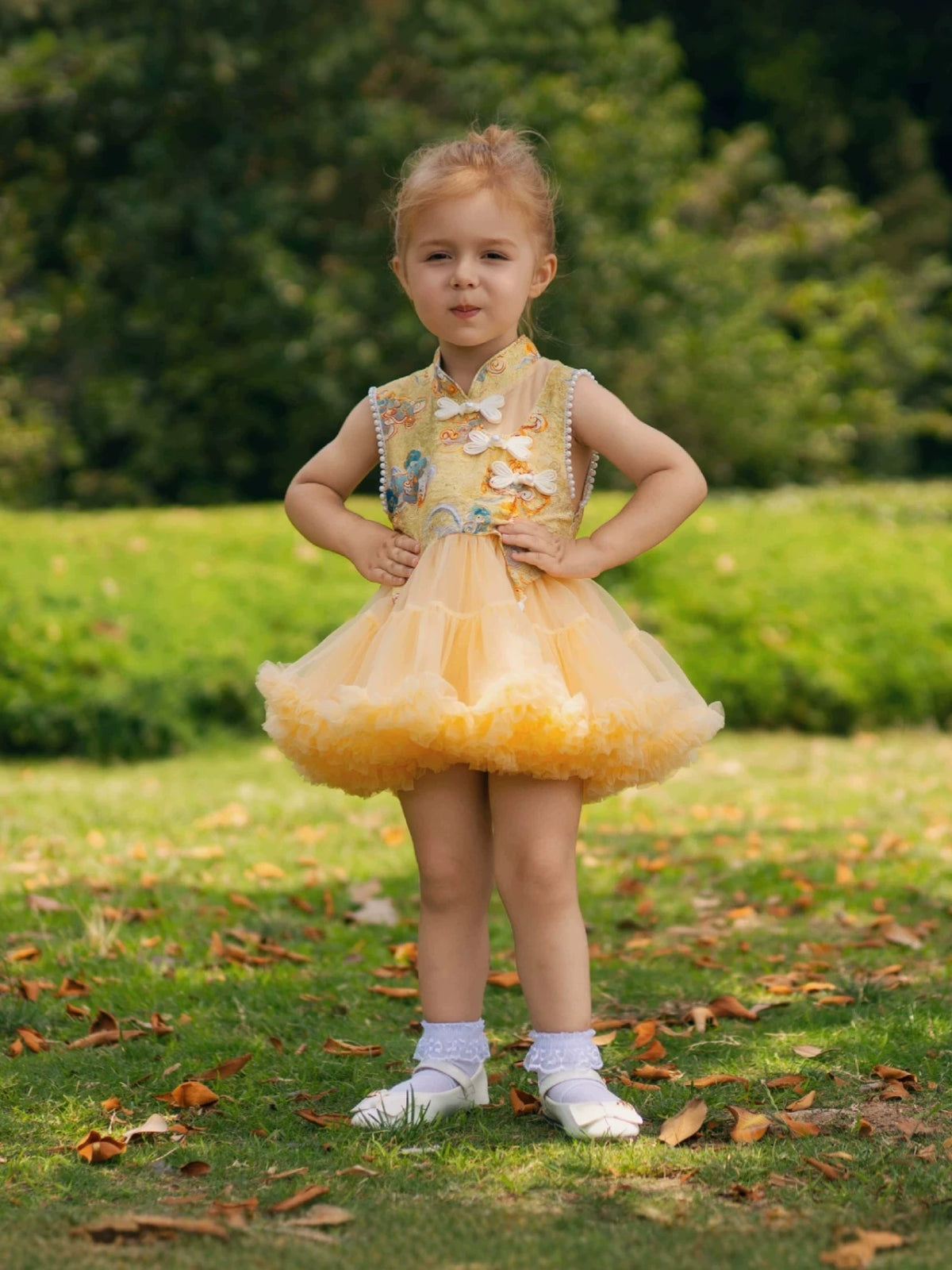 Children's New National Style Tutu Skirt One-Piece Puffy Skirt for Baby Girls Summer Cute Vest Princess Skirt for Girls
