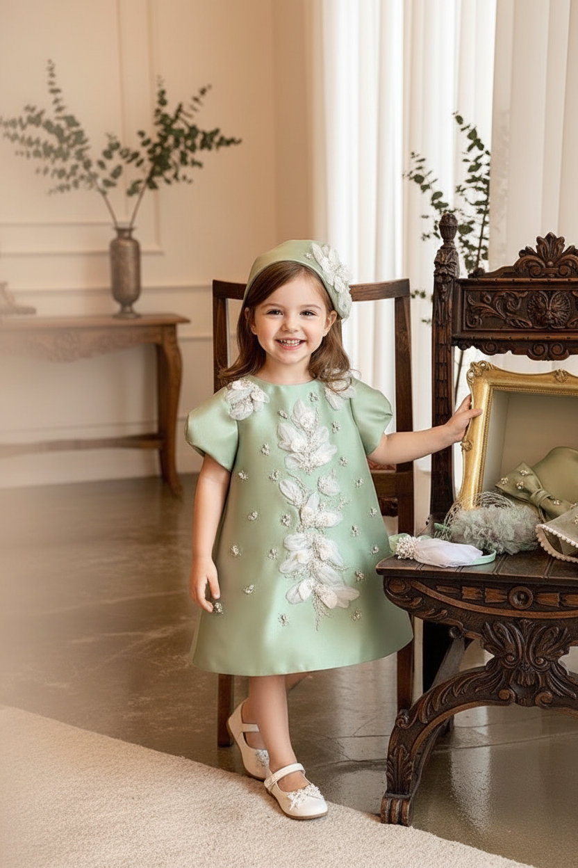 Pink & Green Dress