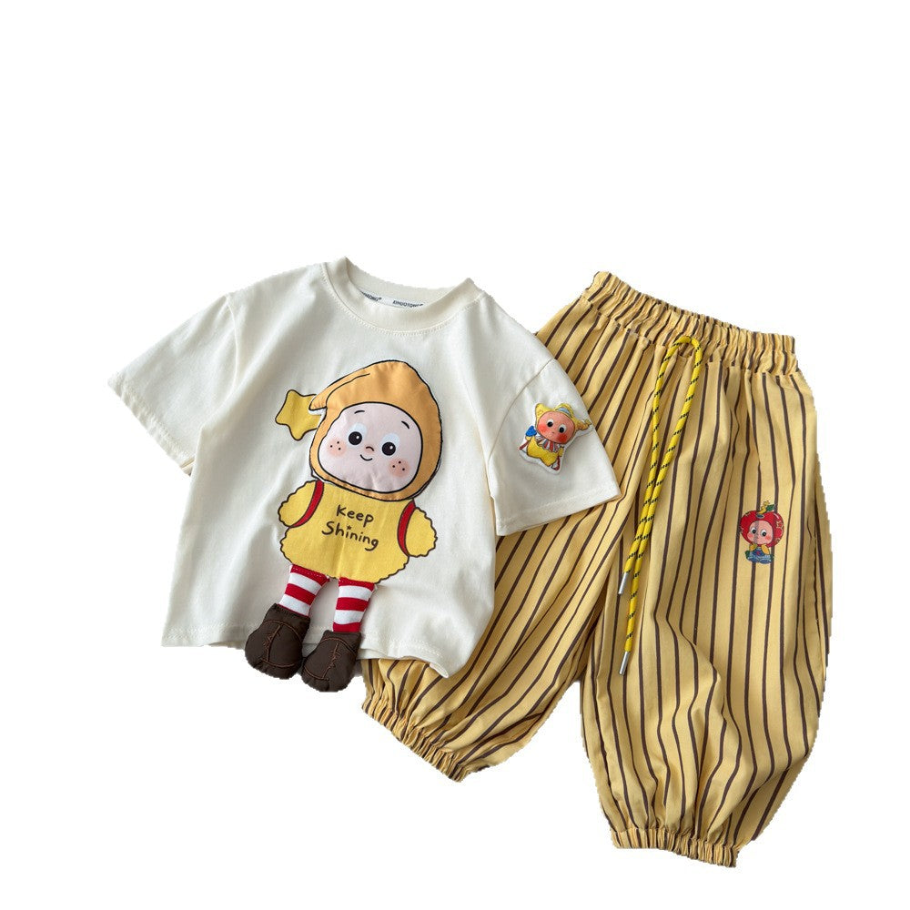 2026 Summer Children's Loose Short-Sleeve Star Print Fashionable Casual Set