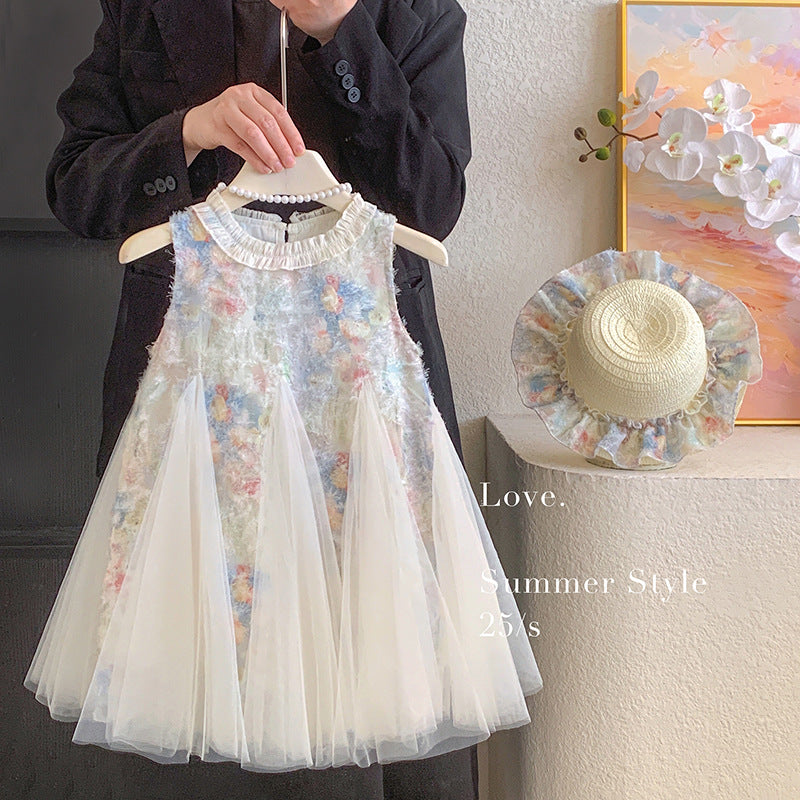 Girls' Dress Summer 2026 New Style Children's Fashionable Mesh Princess Dress Baby Girl Summer Dress