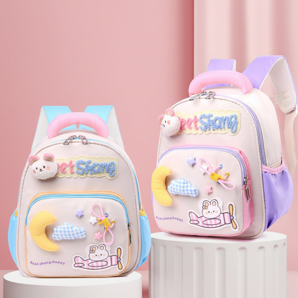 New Kindergarten School Bag Girls' Kindergarten Small Class Middle Class Large Class Cartoon Lightweight Soft Travel Children's Male Backpack