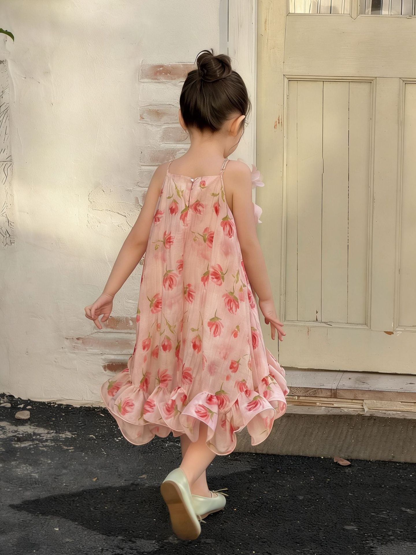 Foreign Trade Style Girls' Dress, New Summer Model, Children's Princess Dress, Stylish Girl's Dress, Girls' Floral Dress