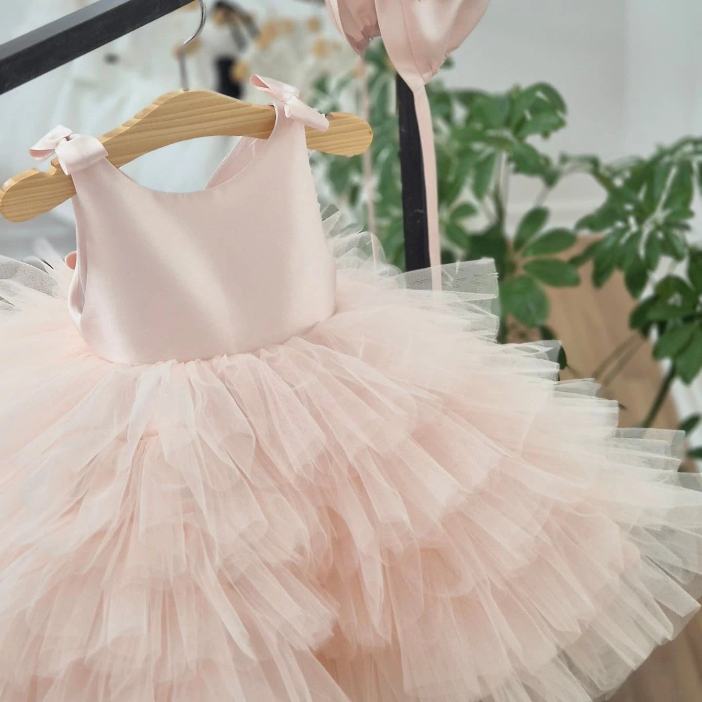 New Korean Style Mesh Baby Girl's One-Year-Old Dress, Birthday Style Flower Girl Princess Dress, Fluffy Gauze Cake Dress