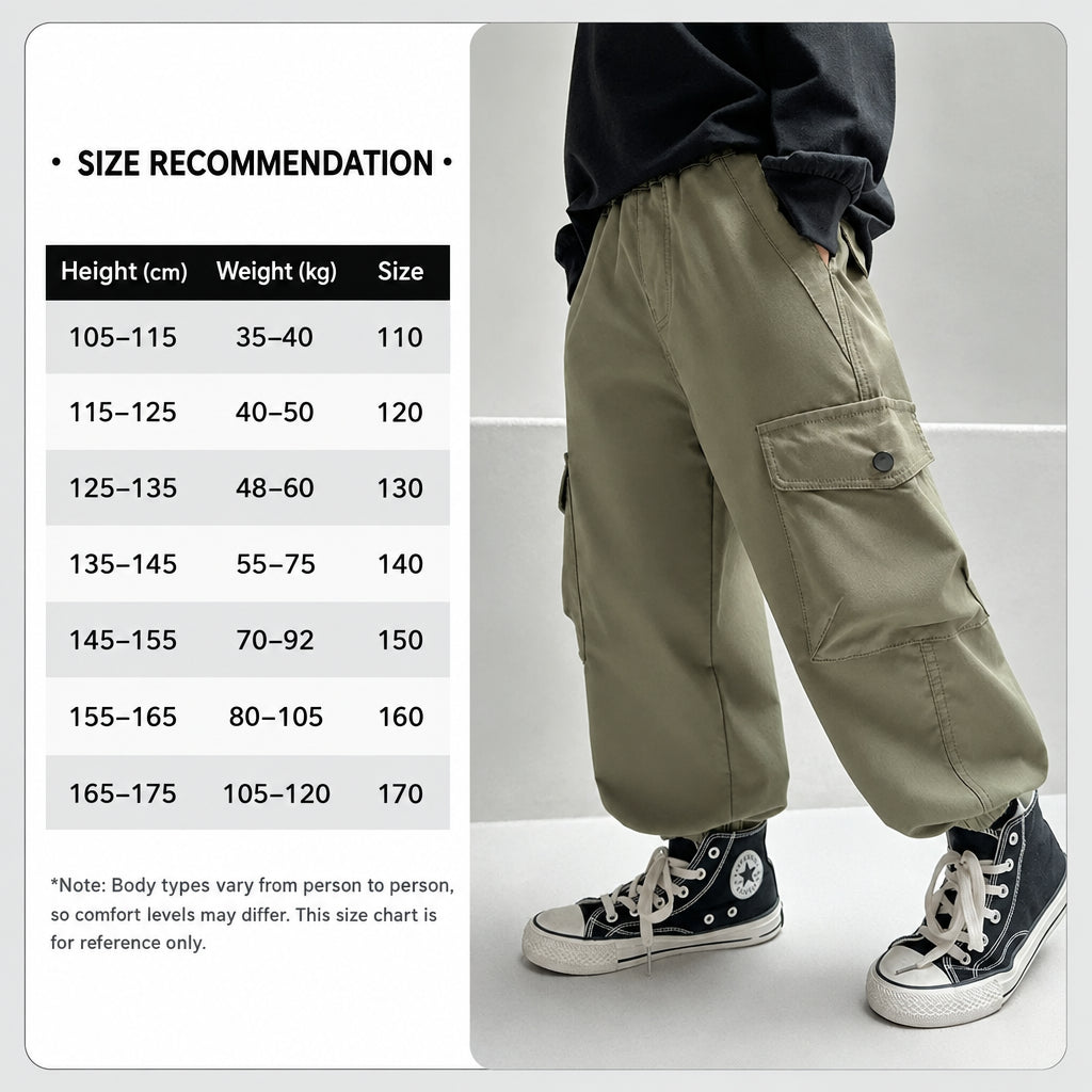 Children's Cargo Pants for Boys, Spring and Autumn Casual Pants, 2026 Spring and Autumn Korean Style Multi-Pocket Pants, Manufacturer Children's Clothing, Loose Fit