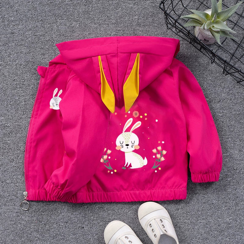 2023 Autumn New girls' coat children's windbreaker jacket baby girls' casual cardigan girls' hooded top