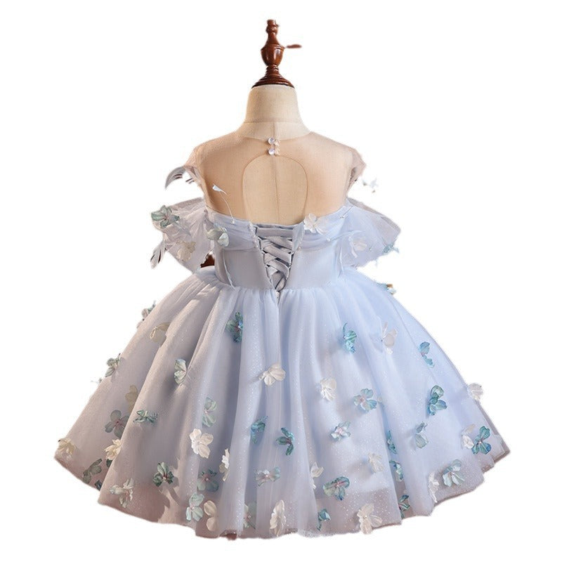 Girls' Dress Flower Girl Wedding Girl Flower Fairy Princess Dress Children's Hostess Show Piano Performance Dress