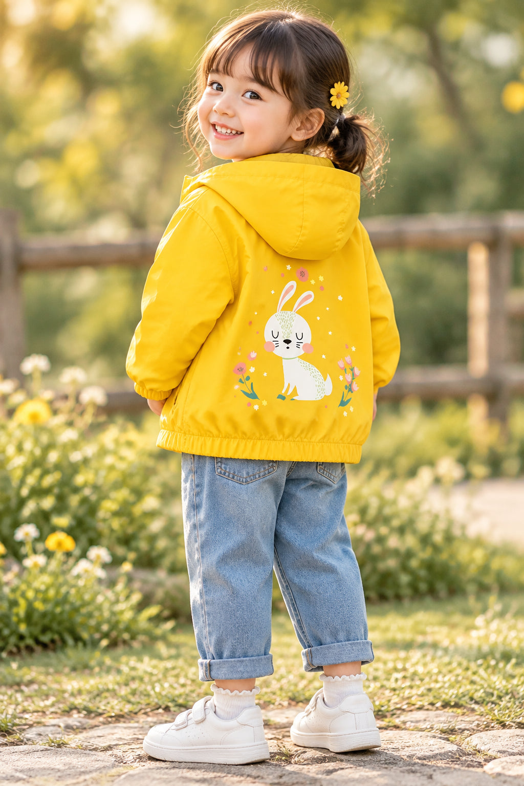 2023 Autumn New girls' coat children's windbreaker jacket baby girls' casual cardigan girls' hooded top