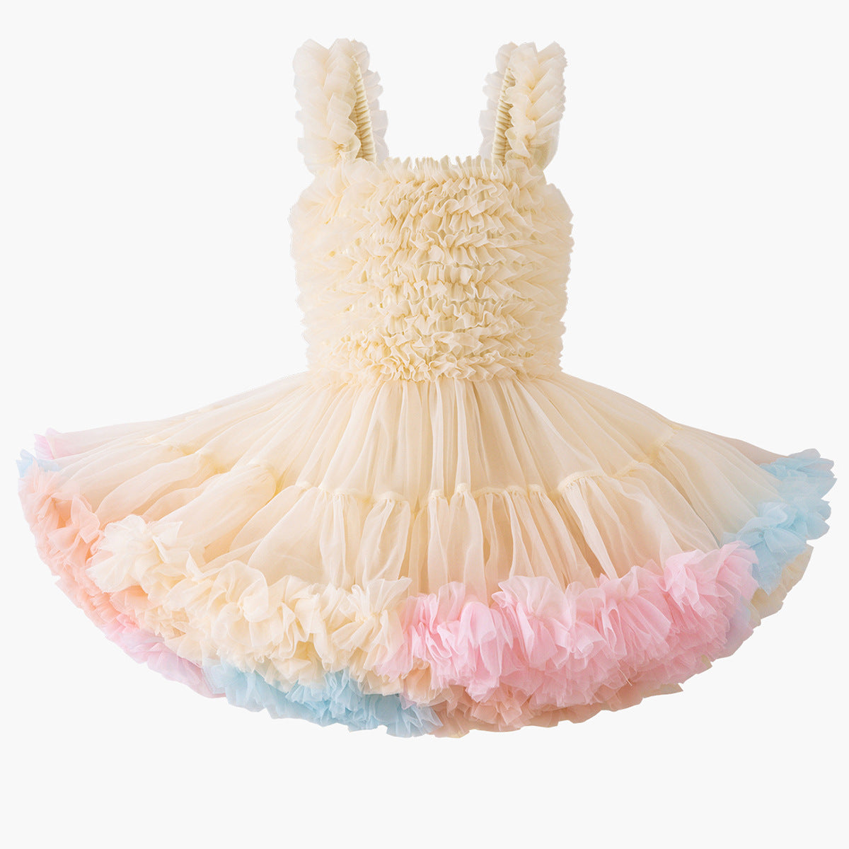 Girls' Mesh Tutu Dress, Festival Dance Performance Costume, Children's Princess Dress, Baby Girl's First Birthday Dress