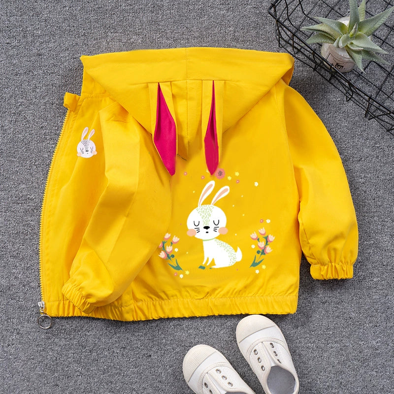 2023 Autumn New girls' coat children's windbreaker jacket baby girls' casual cardigan girls' hooded top