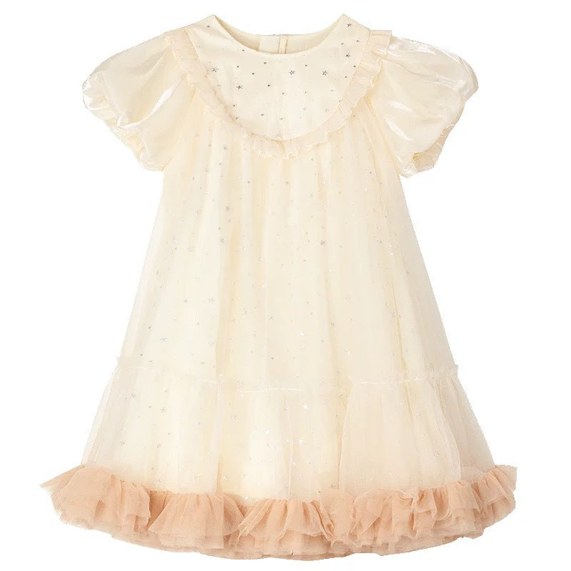 in stock Summer New Girls Sweet Princess Dress Pink Styish Mesh Dress Children's Dress dress Cake Dress