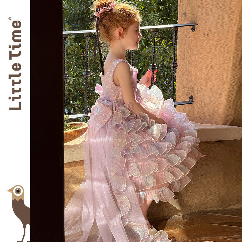 Disney-Inspired Girls' Gradient Cake Princess Dress - Spring/Summer 2026 Collection