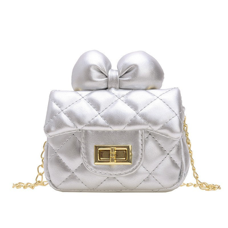 Autumn New Korean Version Mini Shoulder Bag for Children and Girls Bow Chain Crossbody Small Bag Family Bag Women's Bag