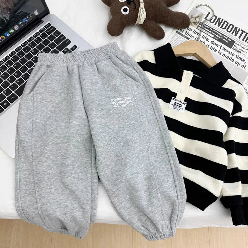Boys' Stylish Pants 2025 Spring and Autumn New Loose Versatile Casual Sports Harem Sweatpants for Toddlers and Young Children