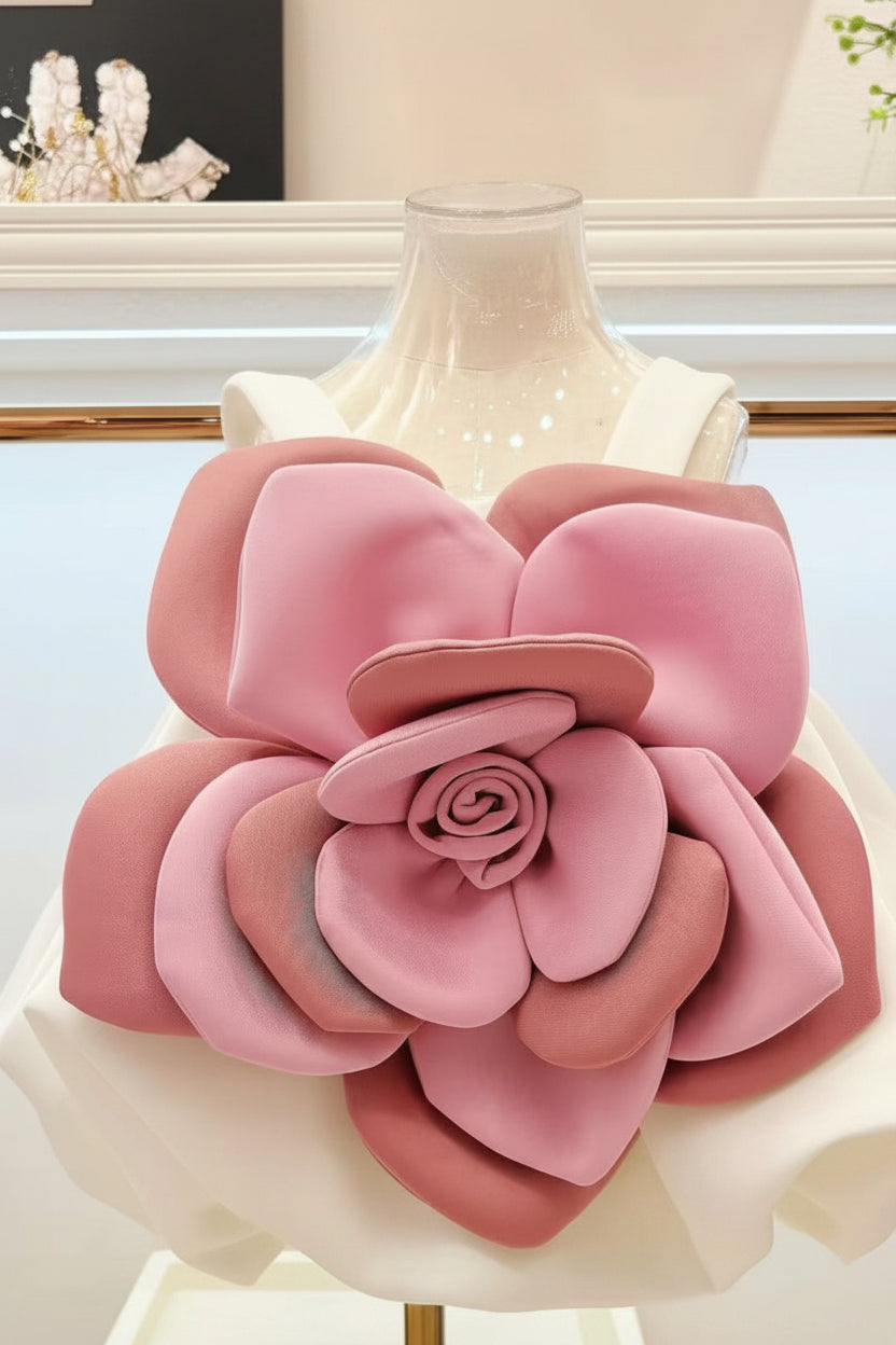 Disney-Inspired Enchanted Pink Floral Princess Dress for Baby Girls - Perfect Birthday & Flower Girl Attire