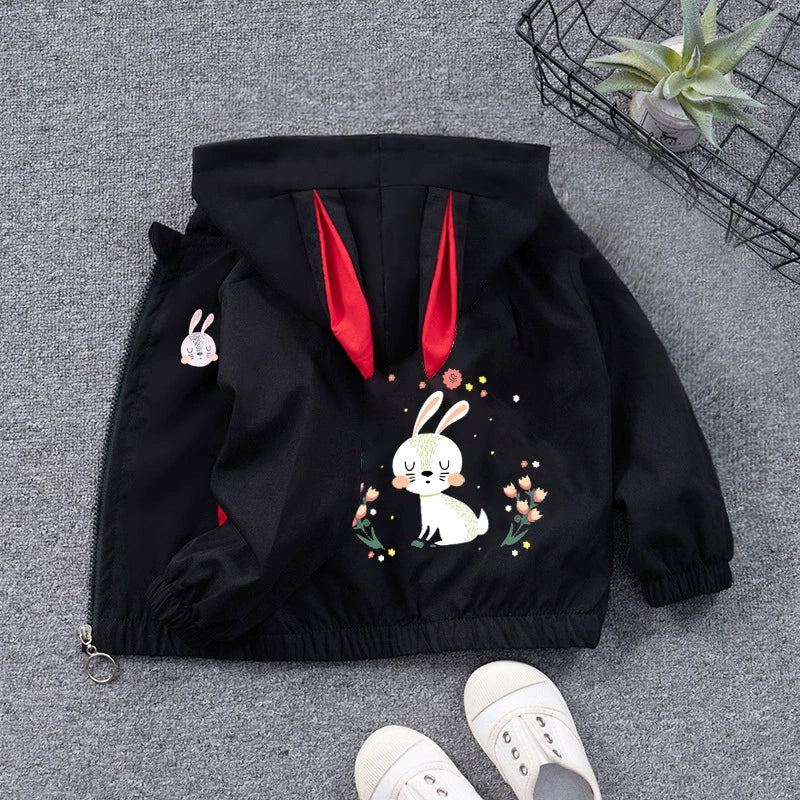 2023 Autumn New girls' coat children's windbreaker jacket baby girls' casual cardigan girls' hooded top
