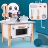 Play House Simulation Wooden Kitchenware - Adorable Panda Stove for Little Chefs!