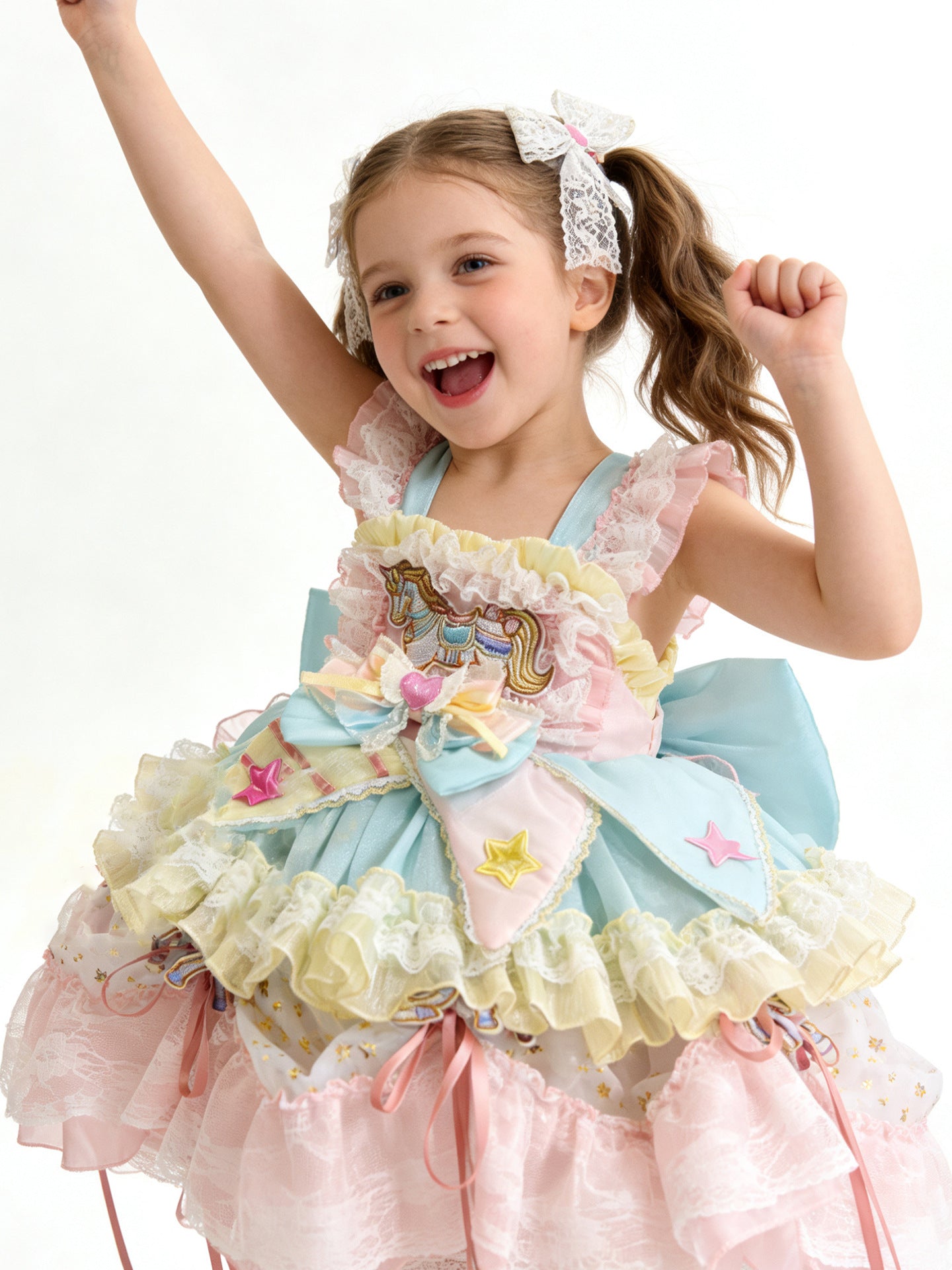 Carousel Princess Dress 2026 New Product Girls Birthday Party Flower Girl Dress Lolita Sweet Baby Puff Dress