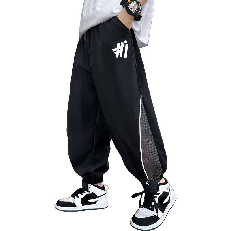 Boys' Summer Thin Pants, Children's Mosquito-Proof Pants, Summer Wear 2026 New Model, Big Kids Student Ice Silk Cool Jogger Pants
