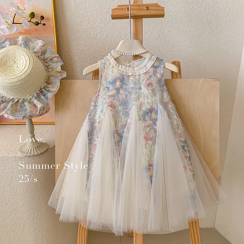 Girls' Dress Summer 2026 New Style Children's Fashionable Mesh Princess Dress Baby Girl Summer Dress