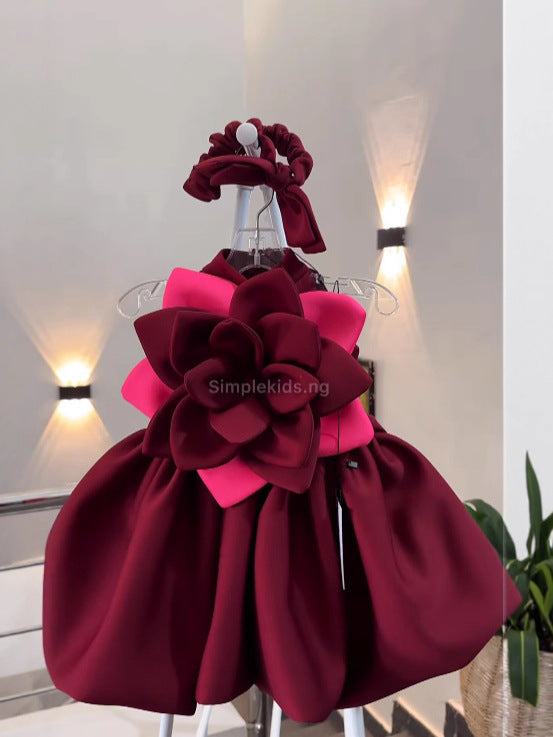 Disney-Inspired Enchanted Pink Floral Princess Dress for Baby Girls - Perfect Birthday & Flower Girl Attire