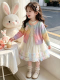 Girls' Knitted Cardigan & Dress Set